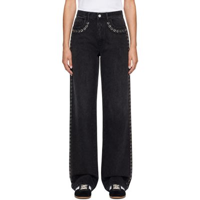 Marni Marni Black Studded Slightly Flare Jeans