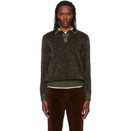 Marni Marni Black Wool Lurex Detailing Polo