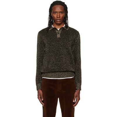 Marni Marni Black Wool Lurex Detailing Polo