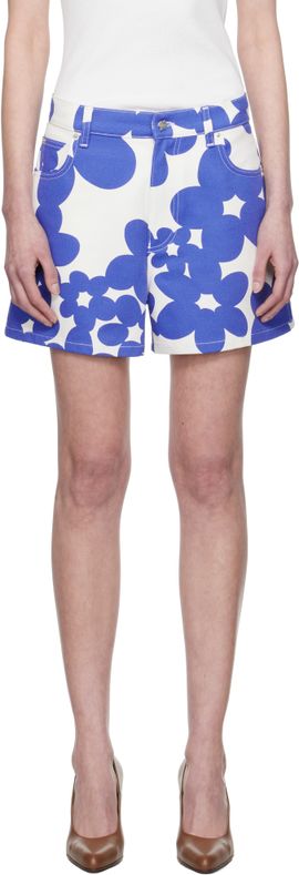 Marni Marni Blue & White Dillies Print Shorts
