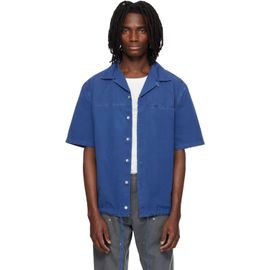 Marni Marni Blue Drawstring Hem Cotton Shirt
