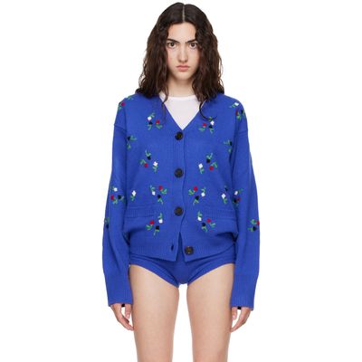Marni Marni Blue Floral Details Cardigan