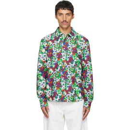 Marni Marni Blue Pop Flowers Print Shirt