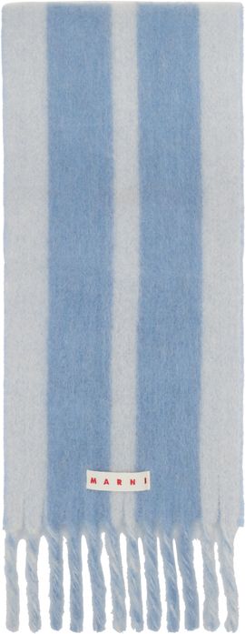 Marni Marni Blue Striped Alpaca Scarf