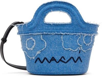 Marni Marni Blue Tropicalia Micro Denim Tote