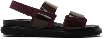Marni Marni Brown & Burgundy Fussbett Sandals