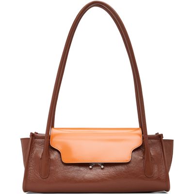 Marni Marni Brown & Orange Leather Trunkette Bag