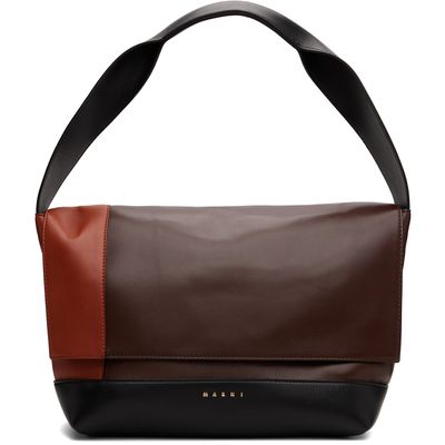 Marni Marni Brown & Orange Pod Pochette New Handle Bag