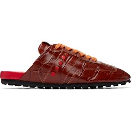 Marni Marni Brown Croc-Effect Leather Softy Soccer Slip-On Sneakers