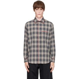 Marni Marni Brown Degradé Check Contrast Piping Shirt