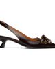 Marni Marni Brown Leather Lace-Up Slingback Heels - 1