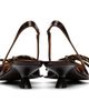 Marni Marni Brown Leather Lace-Up Slingback Heels - 2