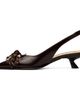 Marni Marni Brown Leather Lace-Up Slingback Heels - 3