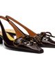 Marni Marni Brown Leather Lace-Up Slingback Heels - 4