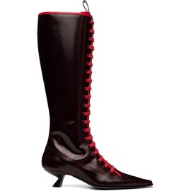 Marni Marni Brown Leather Lace-Up Tall Boots