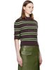 Marni Marni Brown Short Sleeve Striped Crewneck Sweater - 2