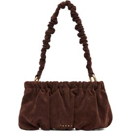 Marni Marni Brown Suede Ruffles Clutch Bag