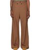 Marni Marni Brown Technical Wool Buttoned Flap Trousers - 1