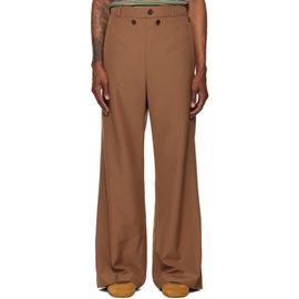 Marni Marni Brown Technical Wool Buttoned Flap Trousers