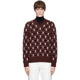 Marni Marni Brown Wool-Cashmere Cut-Out Polka Dot Sweater