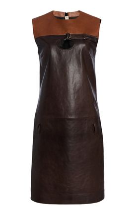 Marni Marni BuckleDetail Leather Midi Dress