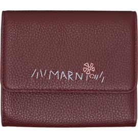 Marni Marni Burgundy 'Marni Mending' Leather Flap Card Holder
