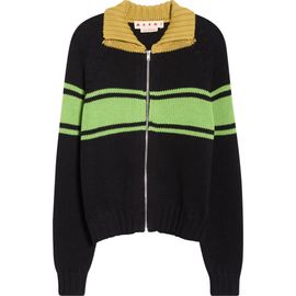 Marni Marni Colorblock Cotton Zip-Up Cardigan