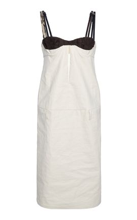 Marni Marni Contrast Cup Linen Mini Dress