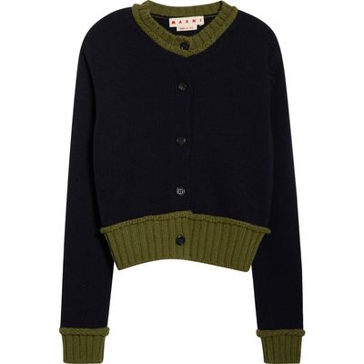 Marni Marni Contrast Trim Wool Blend Cardigan