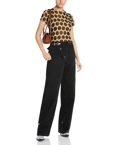 Marni Marni Cotton High Rise Latch Closure Jeans in Black
