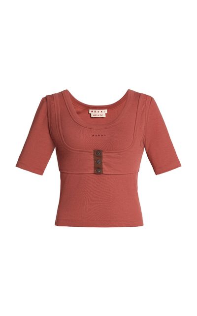 Marni Marni Cropped Cotton Knit Top