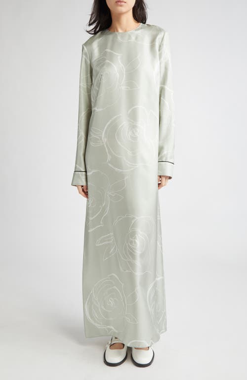 Marni Marni Drawn Floral Long Sleeve Silk Dress