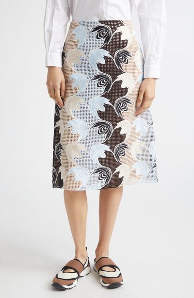 Marni Marni Floral Broderie Anglaise Midi Skirt