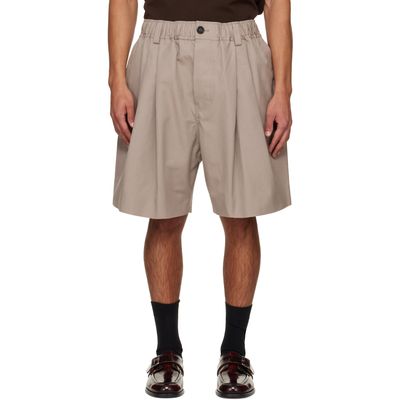 Marni Marni Gray Canvas Pleats Shorts
