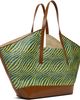 Marni Marni Green & Blue Raffia-Effect Waves Tote - 3