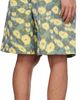 Marni Marni Green & Yellow Linen Blend Blurry Floral Print Shorts - 3