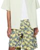 Marni Marni Green & Yellow Linen Blend Blurry Floral Print Shorts - 4