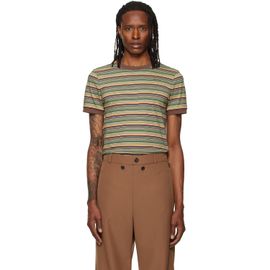 Marni Marni Green Cotton Fine Stripes T-shirt