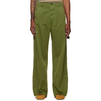 Marni Marni Green Cotton Loose Workwear Trousers