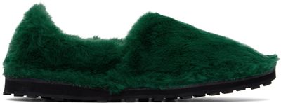 Marni Marni Green Faux-Fur Loafers