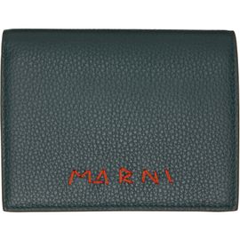 Marni Marni Green 'Marni Mending' Leather Bifold Wallet