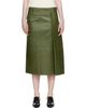 Marni Marni Green Pocket Bonded Nappa Leather Midi Skirt - 1
