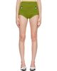 Marni Marni Green Wool-Cashmere Flower Embroidery Brief Shorts - 1