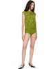 Marni Marni Green Wool-Cashmere Flower Embroidery Brief Shorts - 4