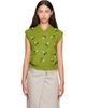 Marni Marni Green Wool-Cashmere Flower Embroidery Vest - 1