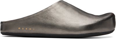 Marni Marni Gunmetal Fussbett Sabot Slip-on Loafers