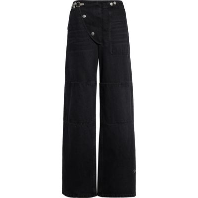 Marni Marni High Waist Snap Fly Panel Wide Leg Jeans