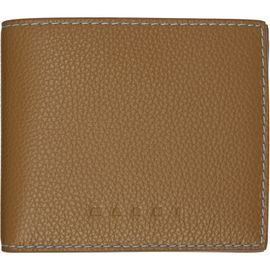 Marni Marni Khaki Contrast Stitching Leather Bifold Wallet