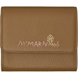 Marni Marni Khaki 'Marni Mending' Leather Flap Card Holder