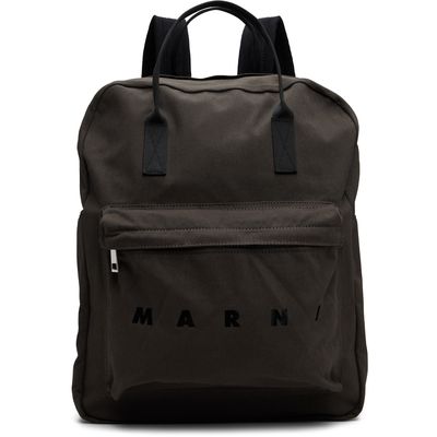 Marni Marni Kids Khaki Logo Backpack